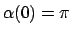 $ \alpha(0) = \pi $