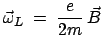 $\displaystyle \vec{\omega}_L\;=\;\frac{e}{2m} \vec{B}$