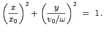 $\displaystyle \left( \frac{x}{x_0} \right)^{2} + \left( \frac{y}{v_{0}/\omega}
\right)^{2}  =  1   .
$