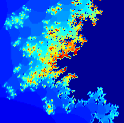 Mandelbrotmenge fr sinh(z)+c