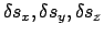 $ \delta s_{x}, \delta s_{y}, \delta s_{z}$